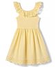 Gap Cotton Woven Sleeveless Dress With Schiffli - Yellow