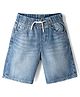 GAP Cotton Blend Regular Mid Rise Woven Solid Denim Short in Blue