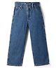 GAP Cotton Blend Woven Full Length Dark Washed Relaxed Mid Rise Jeans - Blue