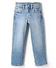 GAP Cotton Blend Woven Full Length Light Washed Relaxed Mid Rise Jeans - Blue