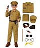BookMyCostume Woven Full Sleeves Police Officer Theme Fancy Dress Costume Set With Gun Whistle & Belt - Khaki