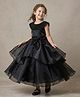 smile baby NX Tissue Woven Sleeveless Embellished Yoke Layered Fit And Flare Dress - Black