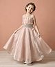 smile baby NX Tissue Woven Sleeveless Stones Embellished Gown - Peach
