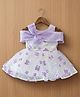 smile baby NX Net Woven Sleeveless Cold Shoulder Butterfly Applique Detailed Dress - Lavender