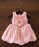 smile baby NX Tissue Woven Sleeveless Stones Embellished Floral Applique Detailed Dress - Peach