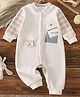 Mark & Mia Full Sleeves Winter Wear Romper With Patch - Beige