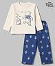 Babyoye Disney Interlock Knit Full Sleeves T-Shirt & Pyjama Night Suit with Winnie the Pooh Graphic - Offwhite