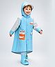 Little Surprise Box Full Sleeves Fox Designed Hooded Raincoat - Blue
