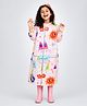Little Surprise Box Full Sleeves Space Theme Designed Hooded Raincoat -Pink