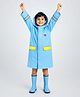 Little Surprise Box Full Sleeves Striped Hooded Raincoat - Blue