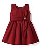 Twetoons Satin Woven Sleeveless Party Dress With Applique - Maroon