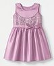 Twetoons Satin Woven Sleeveless Sequined Party Dress With Bow Applique - Purple