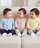 Babyoye 100% Cotton Interlock Knit Ecojiva Finish Full Sleeves Jhablas with Sheep Print Pack of 3 - Sky Blue Yellow & Pink