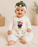 Baby Koala Muslin Woven Janmashtami Theme Full Sleeves Nathji Printed Kurta & Dhoti Set - White