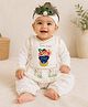 Baby Koala Muslin Woven Janmashtami Theme Full Sleeves Nathji Printed Kurta & Dhoti Set With Headband - White