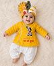 Baby Koala Cotton Woven Janmashtami Theme Full Sleeves Krishna Printed Kurta & Dhoti Set - Yellow