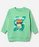 Bumzee Cotton Knit Sweatshirt with Full Sleeves and Just Chill Text Print - Light Green