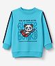 Bumzee Cotton Knit Sweatshirt with Full Sleeves and Panda Print - Blue