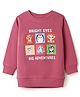 Bumzee Cotton Knit Sweatshirt with Full Sleeves and Animal Print - Mauve