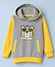 Bumzee Cotton Knit Hooded Sweatshirt with Full Sleeves and Lion Print - Grey