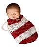 MOMISY Newborn Crochet Photography Costume Set Knitted Sleep Bag - Red White