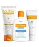 Brinton UV Doux Silicone Sunscreen Gel SPF 50 PA+++ -50 g & UV Doux Face Moisturizer for All Skin Types -100 g & UV Doux Face Cleanser for Dry Normal & Sensitive Skin - 125 ml