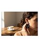 Priaansha Creations - Round Animal Print Beaded Drop Earrings for Girls/Women - Black