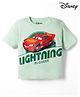 Bonfino Disney Interlock Knit T-Shirt with Half Sleeves and Lightning McQueen Print - Sea Green