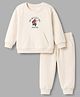Bonfino Marvel Fleece Knit Full Sleeves T-shirt and Jogger With Front and Back Spider Man Graphics - Offwhite