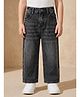 Rikidoos Washed Demin Woven Full Length  Jeans -  Black