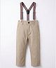 Rikidoos Cotton Woven Full Length Checked Trouser with Stretch & Suspender - OffWhite