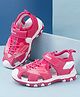 Cute Walk by Babyhug Velcro Closure Sandals With Sport Text Print - Fuchsia