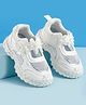 Babyoye Velcro Closure Floral Patch Sneaker Shoes - White