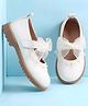 Babyoye Velcro Closure Formal & Party Wear With Bow Applique - White