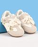 Babyoye Velcro Closure Casual Shoes With Cherry Embroidery - Beige