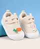 Babyoye Velcro Closure Casual Shoes With Carrot & Bunny Applique - Beige