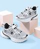 Cute Walk by Babyhug Velcro Closure Solid Sneaker Shoes With Text Print - Silver