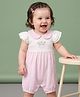 Babyoye Interlock Knit 100% Cotton with Eco Jiva Finish Half Sleeves Bunny Printed Rompers - Pink