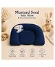 NeonateCare Mustard Seed Pillow for NewBorn Baby, Head shaping pillow Rai Pillow - (dark blue elephant U shape mustard pillow)