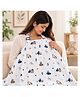 NeonateCare Multi Purpose Striped Nursing Cover - White Muslin cover Vehicle Print