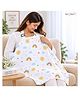 NeonateCare Multi Purpose Striped Nursing Cover - White Muslin cover Rainbow and Sun Print