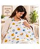 NeonateCare Multi Purpose Striped Nursing Cover - White Muslin cover Fruits Print