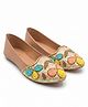 Lil Lollipop Beads & Sequins Embellished Floral Designed  Mojaris - Peach
