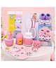 Sparkle Joy Premium Baby Gift Combo Set for Newborn | Grooming Kit, Washcloths, Bib, Soft Booties & Baby Care Essentials | 0+ Months | Pink