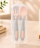 Sparkle Joy Baby Flexible Training Spoon & Fork Set with Portable Storage Case | BPA Free Self Feeding Cutlery for Toddlers | Soft Grip Handle | Pink | 6+ Months Grey