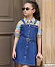 Ollington St. Denim Frock with Inner Tee and Half Sleeves with Abstract Print in Blue for 3-4 Years
