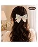 Puchku Pearls Embellished Bow Applique Detailed Alligator Hair Clip - Green