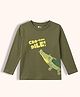 Orange Sugar Cotton Knit Full Sleeves Cro Cool Dile Text Printed Tee - Olive Green