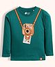 Orange Sugar Cotton Knit Full Sleeves Polaroid Camera & Dog Printed Tee - Green