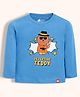 Orange Sugar Cotton Knit Full Sleeves Detective Teddy Text Printed Tee - Blue